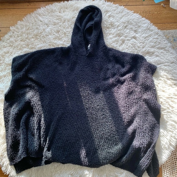 CHARTER CLUB WOMEN’S BLACK HOODED KNIT PONCHO ONE SIZE FITS ALL Brand New TAGS - Picture 3 of 14